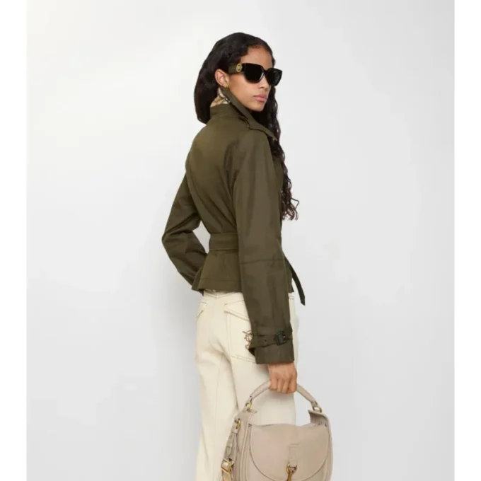 Kurze Trenchcoat-Jacke aus Tropical Gabardine