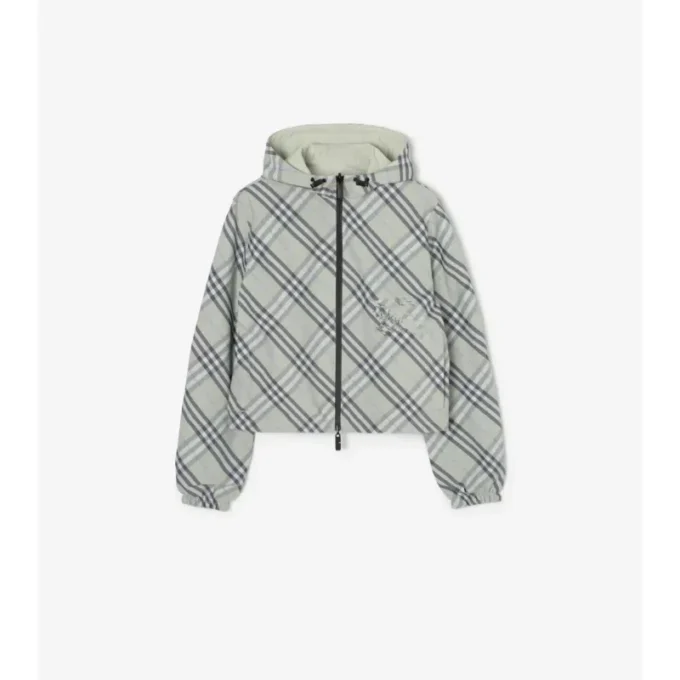 Kurze, wendbare Jacke mit Karomuster