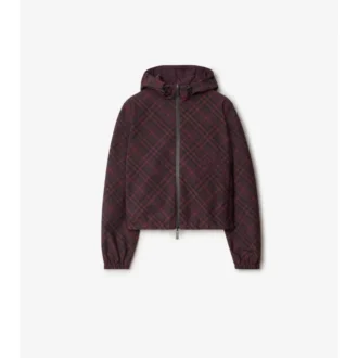 Kurze, wendbare Kapuzenjacke mit Karomuster