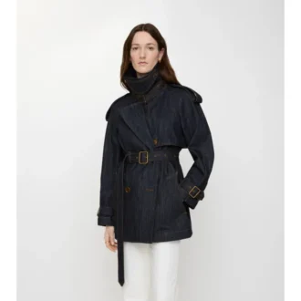 Kurzer Fitzrovia-Trench Coat aus Denim