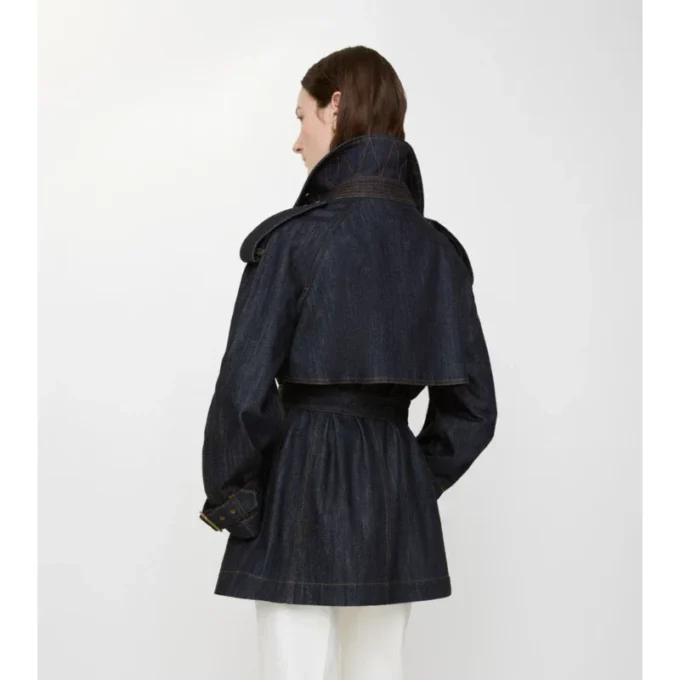 Kurzer Fitzrovia-Trench Coat aus Denim