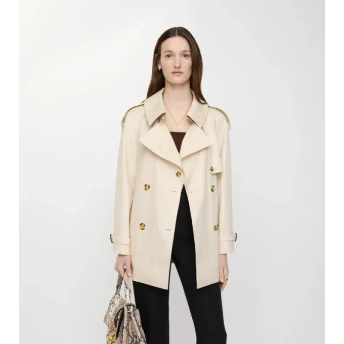 Kurzer Fitzrovia-Trench Coat aus Tropical Gabardine