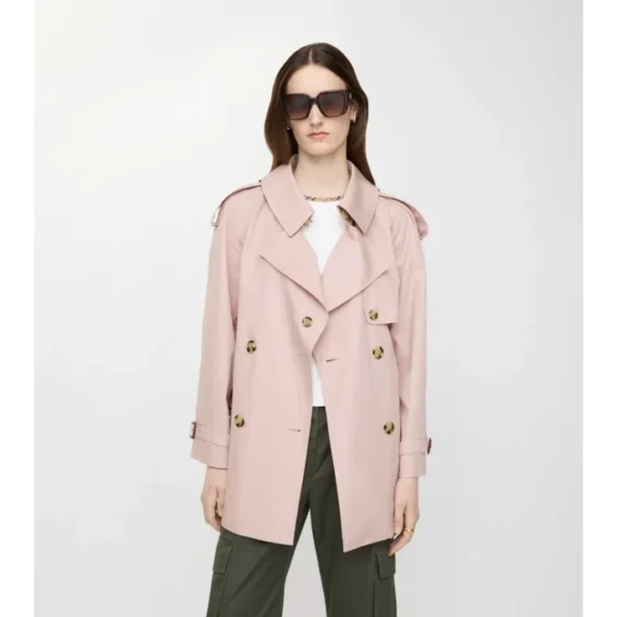 Kurzer Fitzrovia-Trench Coat aus Tropical Gabardine