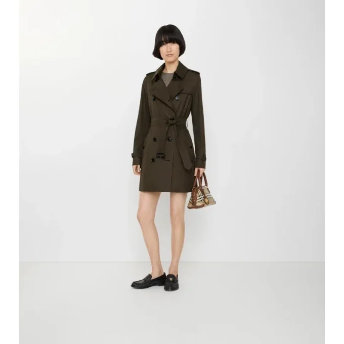 Kurzer Kensington-Trenchcoat aus Tropical Gabardine