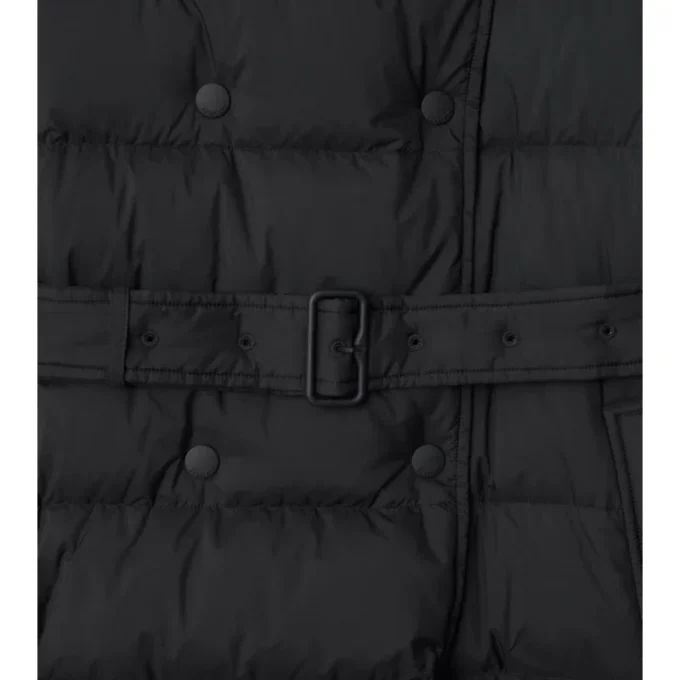 Kurzer Nylon-Daunenmantel mit Kapuze