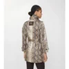Kurzer Stonehaven-Car Coat aus beschichteter Baumwolle mit Python-Print