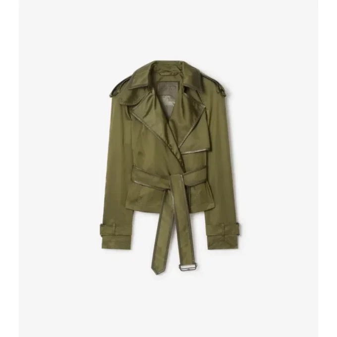 Kurzer Trench Coat aus Nylonmischung
