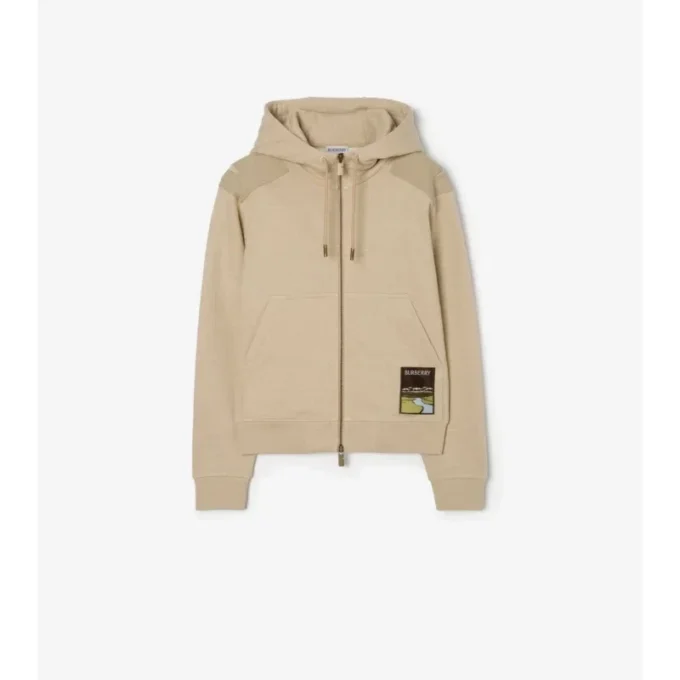 Landscape Label Baumwoll-Kapuzenpullover mit Reißverschluss