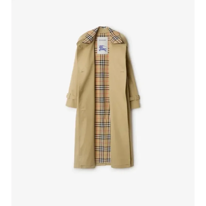 Langer Castleford-Trench Coat mit Karokragen