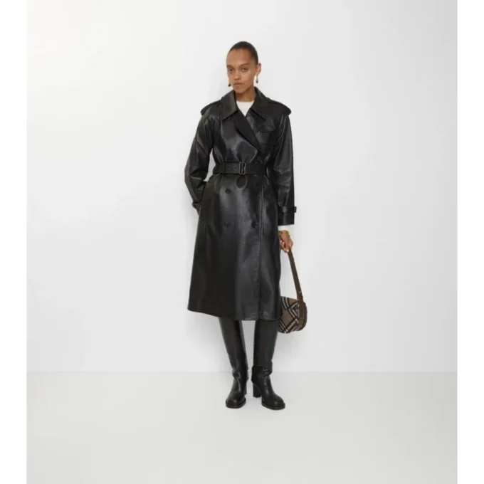 Langer Castleford-Trenchcoat aus Leder