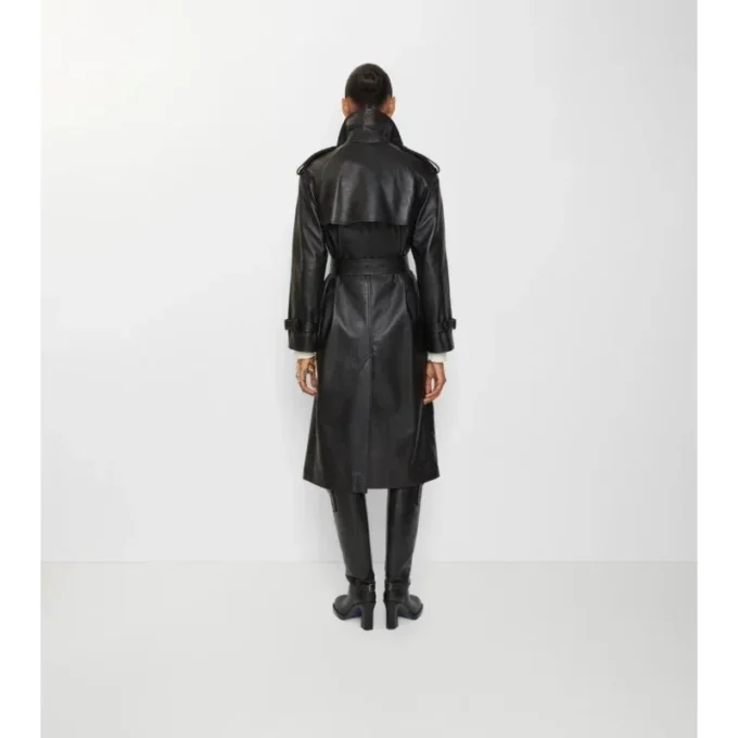 Langer Castleford-Trenchcoat aus Leder