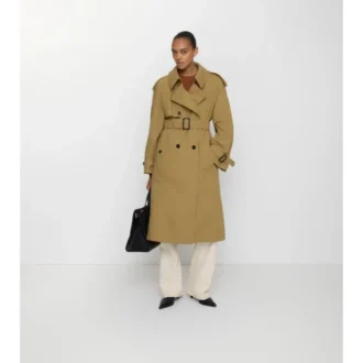 Langer Fitzrovia-Trench Coat aus Canvas mit wärmendem Futter