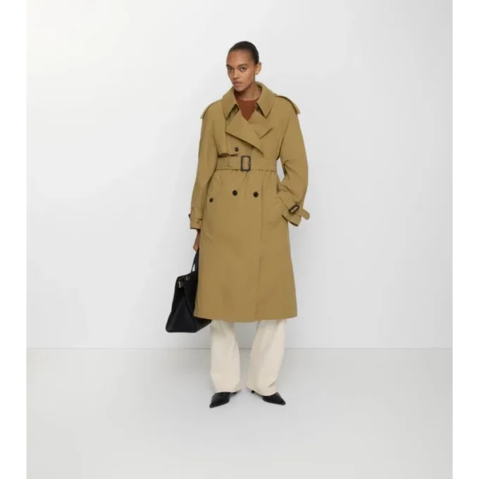 Langer Fitzrovia-Trench Coat aus Canvas mit wärmendem Futter