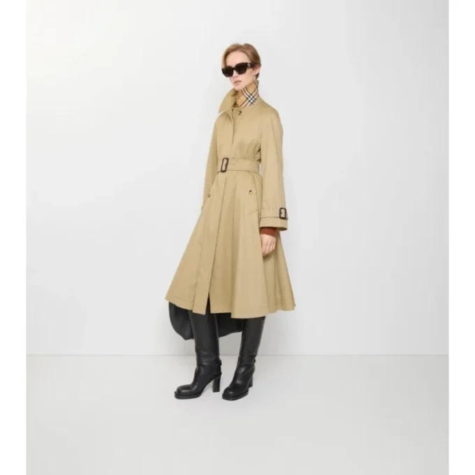 Langer Gabardine-Car Coat „Ellingham Fit-And-Flare“