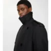 Langer, gefütterter Trench Coat aus Baumwolle und Nylon