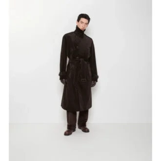Langer Trench Coat aus Cord