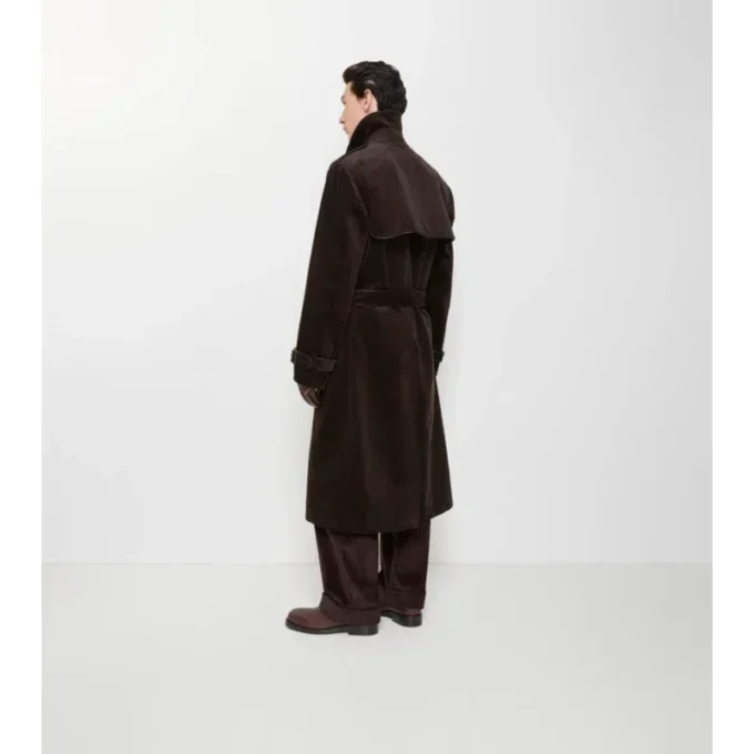 Langer Trench Coat aus Cord