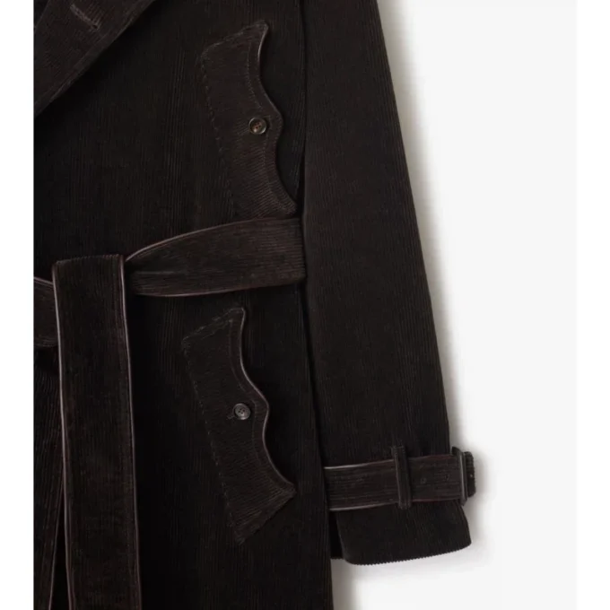 Langer Trench Coat aus Cord