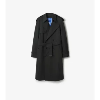 Langer Trench Coat aus gebondeter Stretchwolle