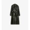 Langer Trench Coat aus geprägtem Leder