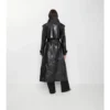 Langer Trench Coat aus geprägtem Leder