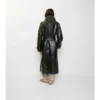 Langer Trench Coat aus geprägtem Leder