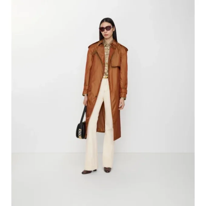 Langer Trench Coat aus Nylonmischung