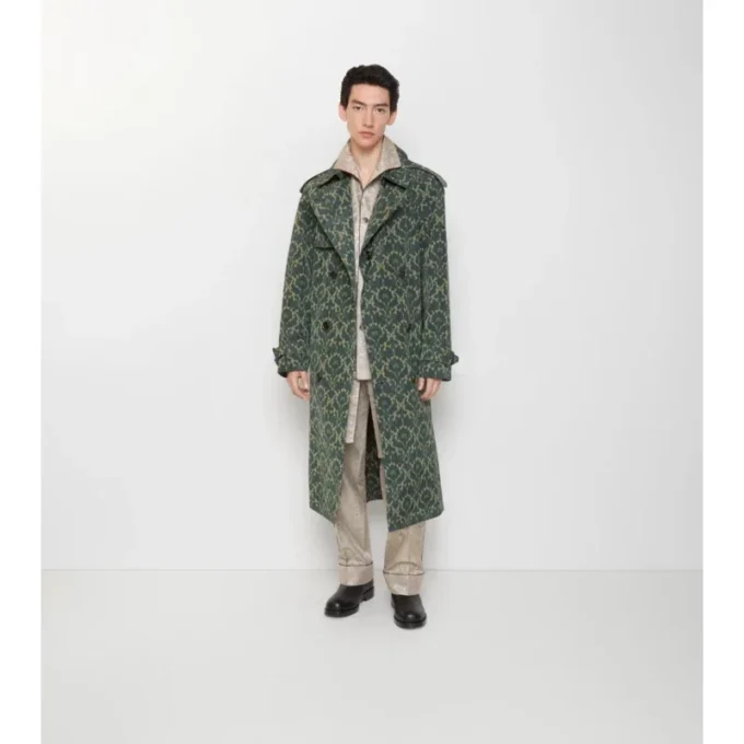 Langer Trench Coat aus Viskosemischung im Barockstil