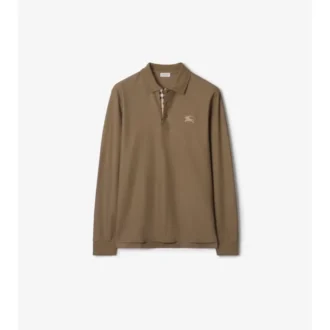 Langärmliges Baumwoll-Poloshirt
