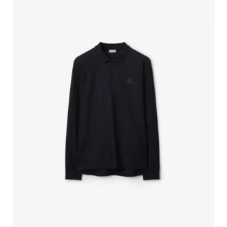 Langärmliges Baumwoll-Poloshirt