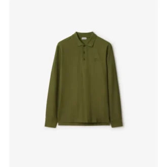 Langärmliges Baumwoll-Poloshirt