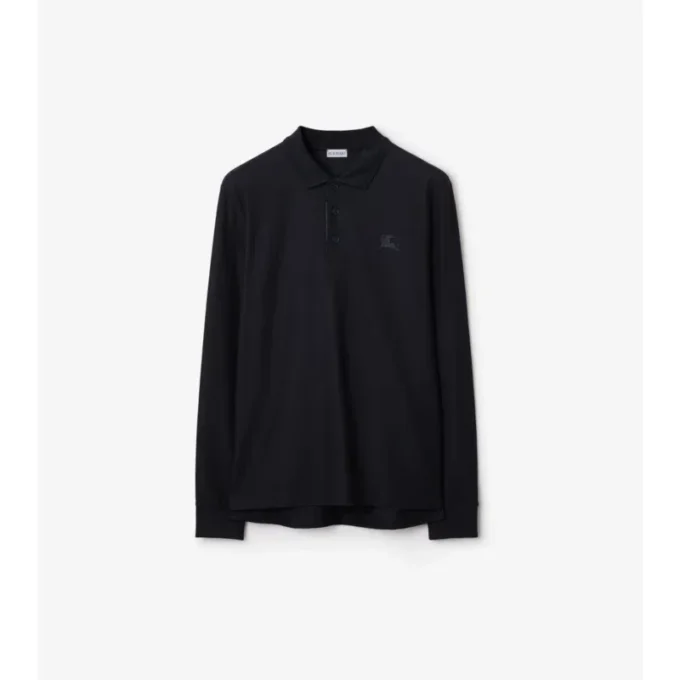 Langärmliges Baumwoll-Poloshirt