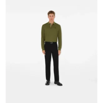Langärmliges Baumwoll-Poloshirt