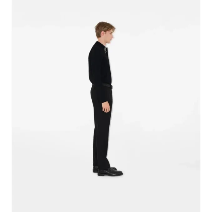 Langärmliges Baumwoll-Poloshirt