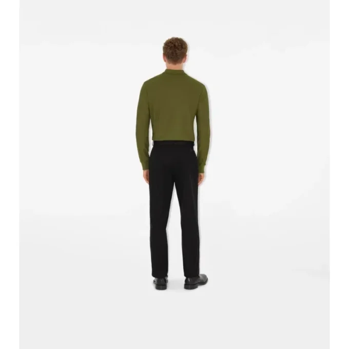 Langärmliges Baumwoll-Poloshirt