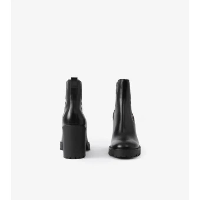 Leder-Stiefel mit Karomuster