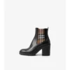 Leder-Stiefel mit Karomuster