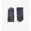 Lederhandschuhe mit Intarsien-Karomuster
