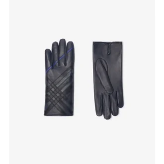 Lederhandschuhe mit Intarsien-Karomuster