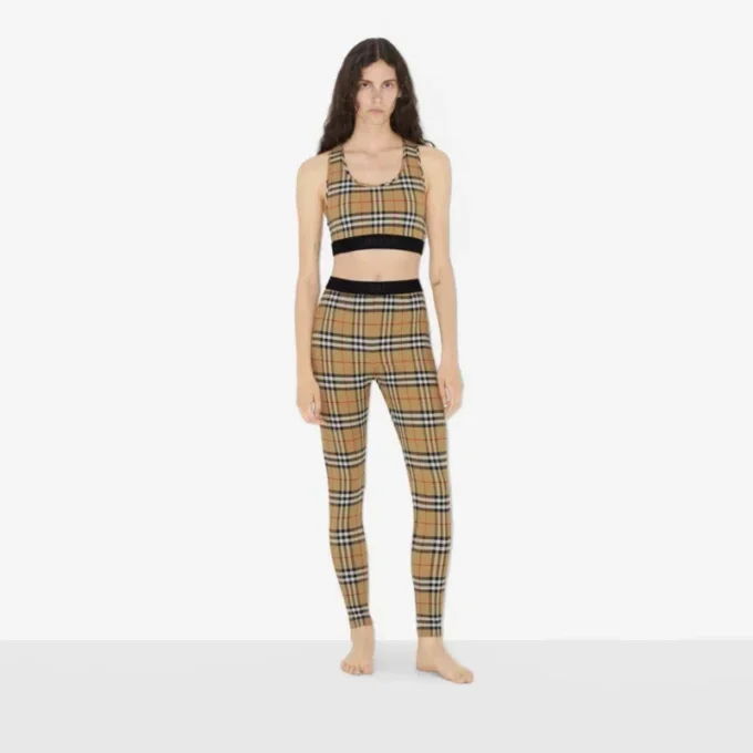 Leggings aus Stretch-Jersey mit Karomuster