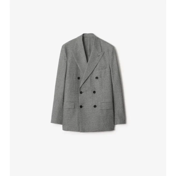 Maßgeschneiderte Jacke aus Wolle mit Puppytooth-Karomuster