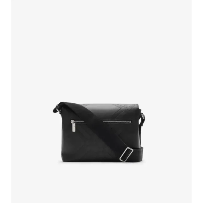Messenger-Tasche mit geprägtem Karomuster 