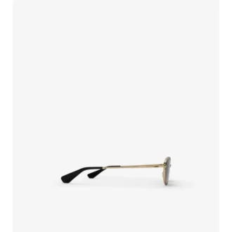 Metall-Karomuster Ovale Sonnenbrille