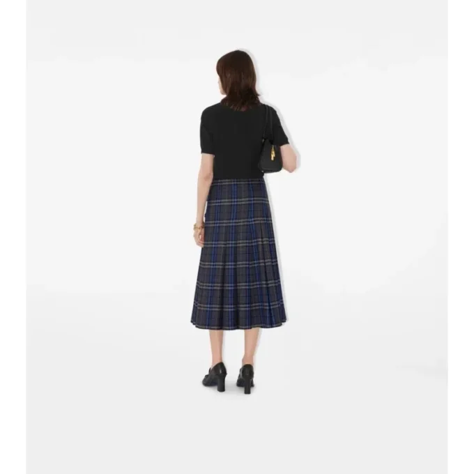 Midi-Kilt aus Wolle mit Karomuster