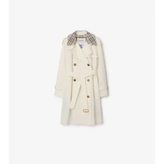 Mittellanger Castleford-Trenchcoat mit Karomuster am Kragen
