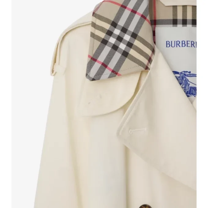 Mittellanger Castleford-Trenchcoat mit Karomuster am Kragen