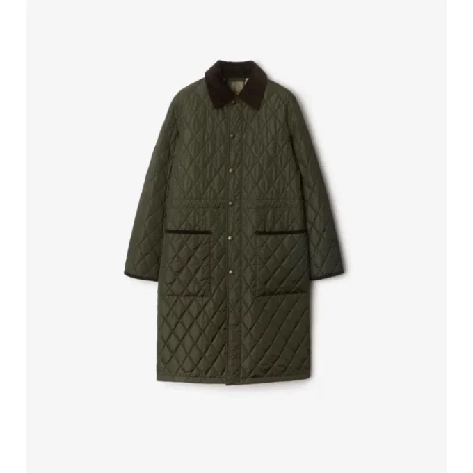 Mittellanger, gesteppter Nylon-Car Coat