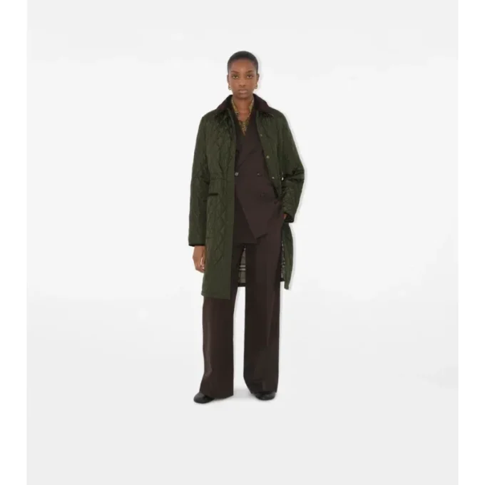 Mittellanger, gesteppter Nylon-Car Coat