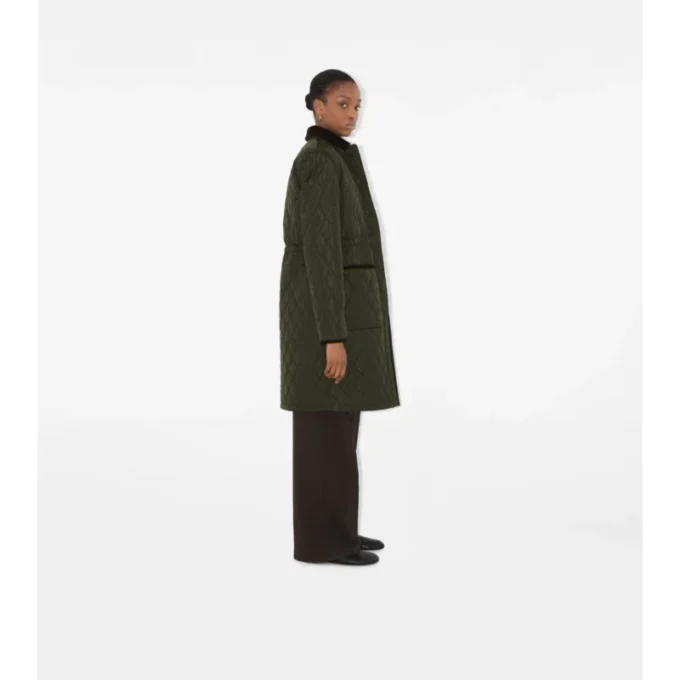 Mittellanger, gesteppter Nylon-Car Coat