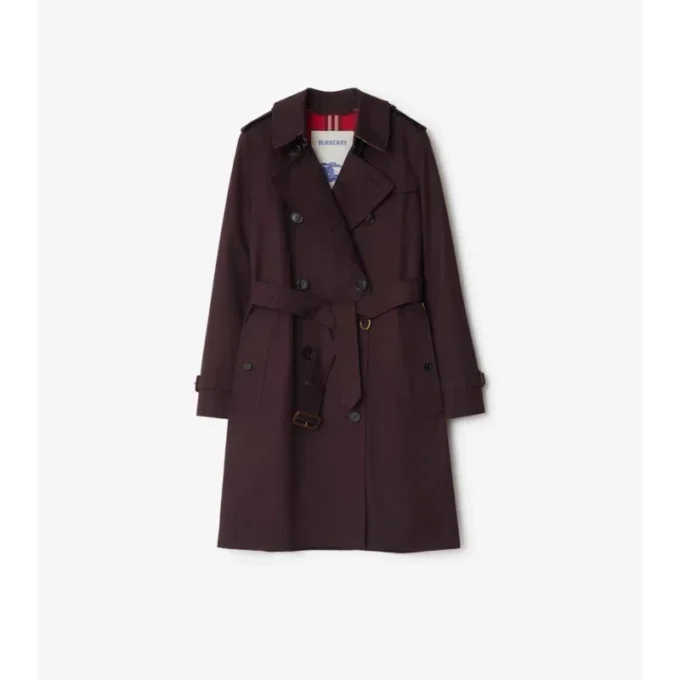Mittellanger Kensington-Trench Coat aus Gabardine